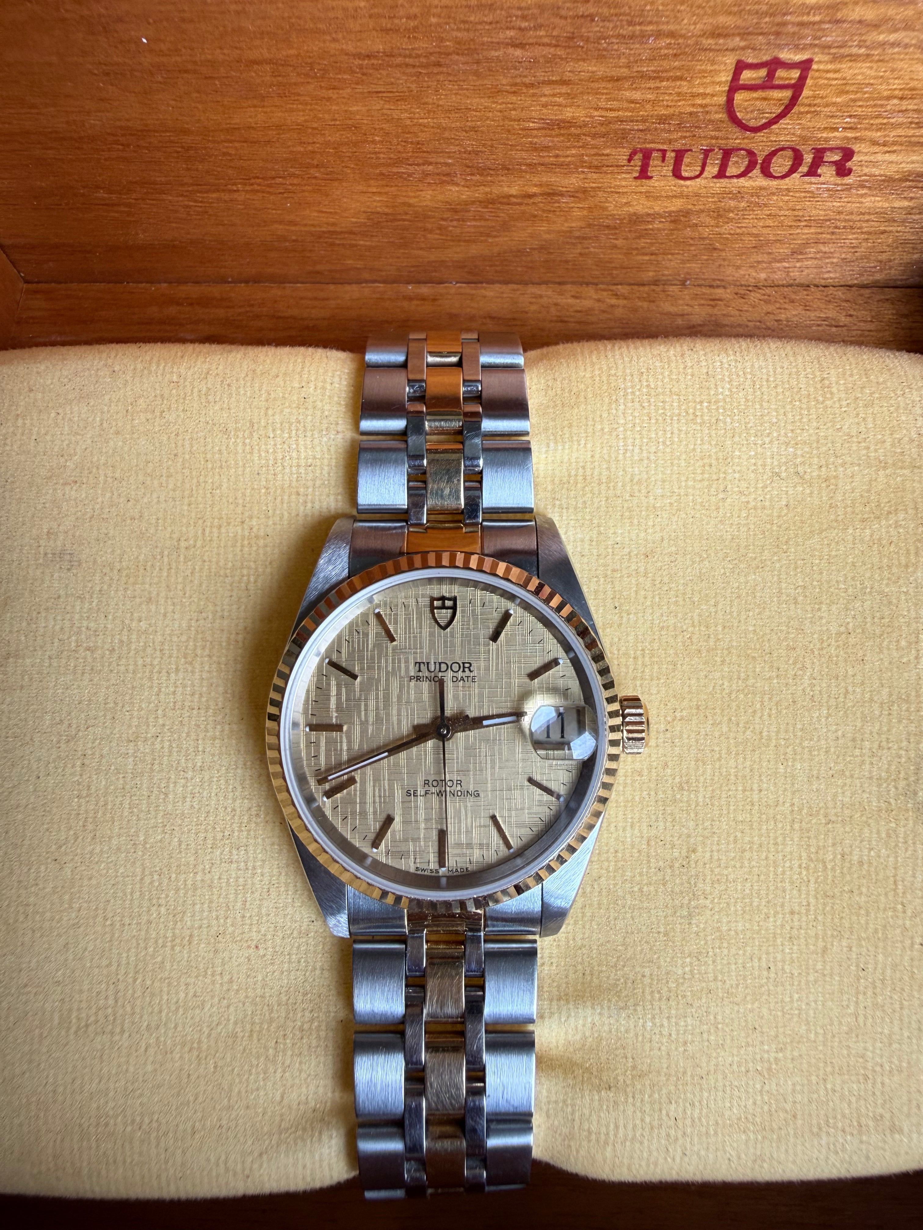 Tudor Prince Date Rare Linen Dial 32mm