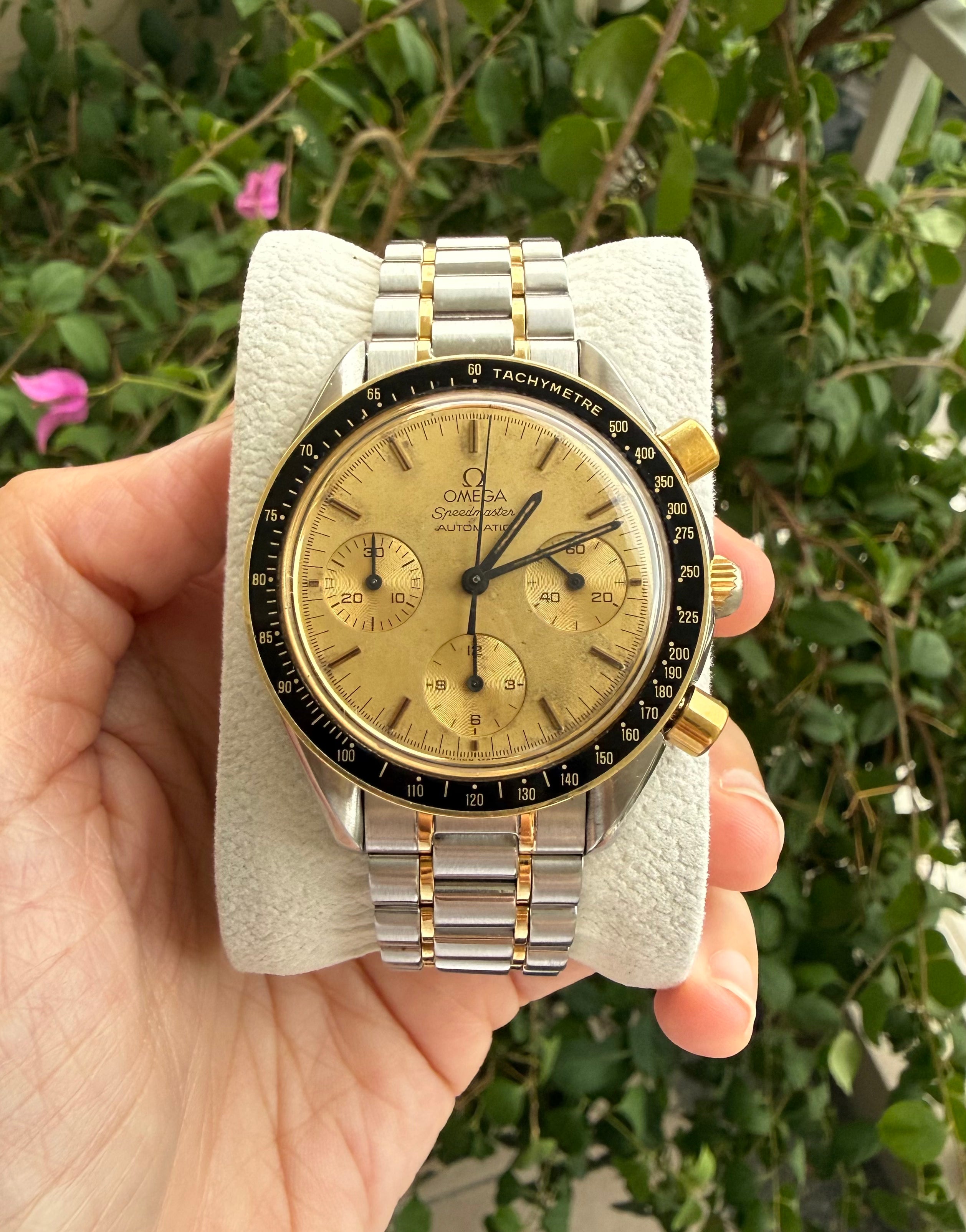 Omega Speedmaster Reduced 39mm 18K Champagne Dial Ref 3310.10