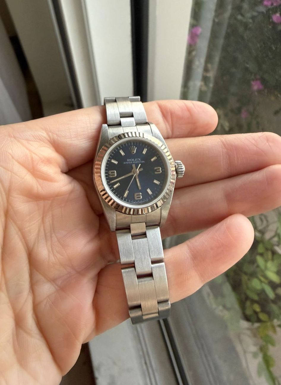 Rolex Lady Oyster Perpetual 26mm Blue Dial Ref 67194