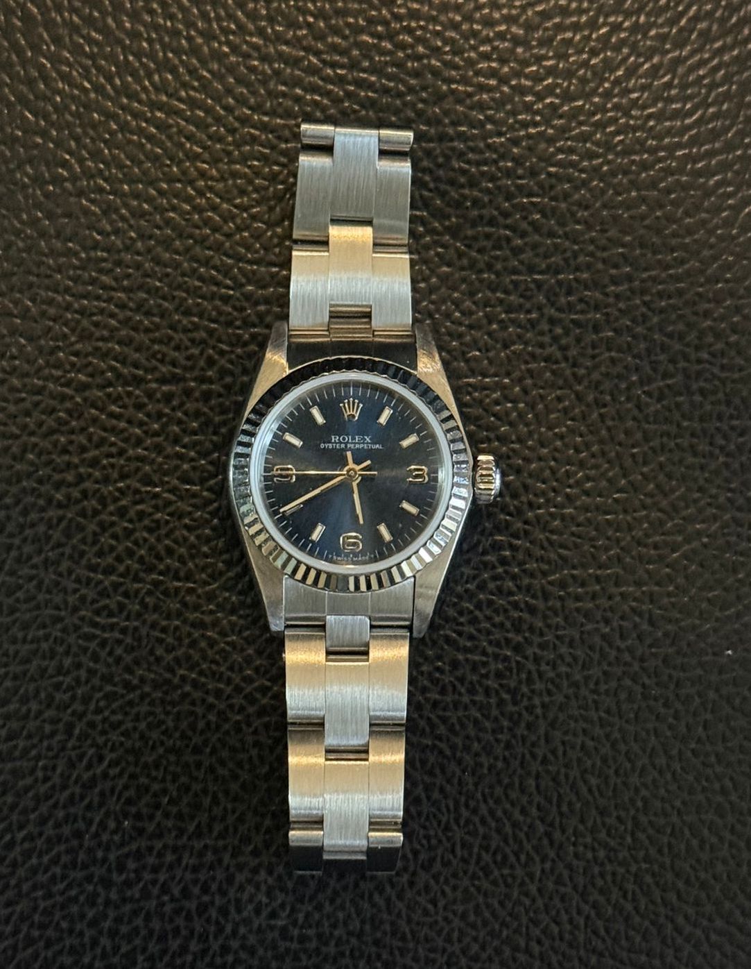 Rolex Lady Oyster Perpetual 26mm Blue Dial Ref 67194