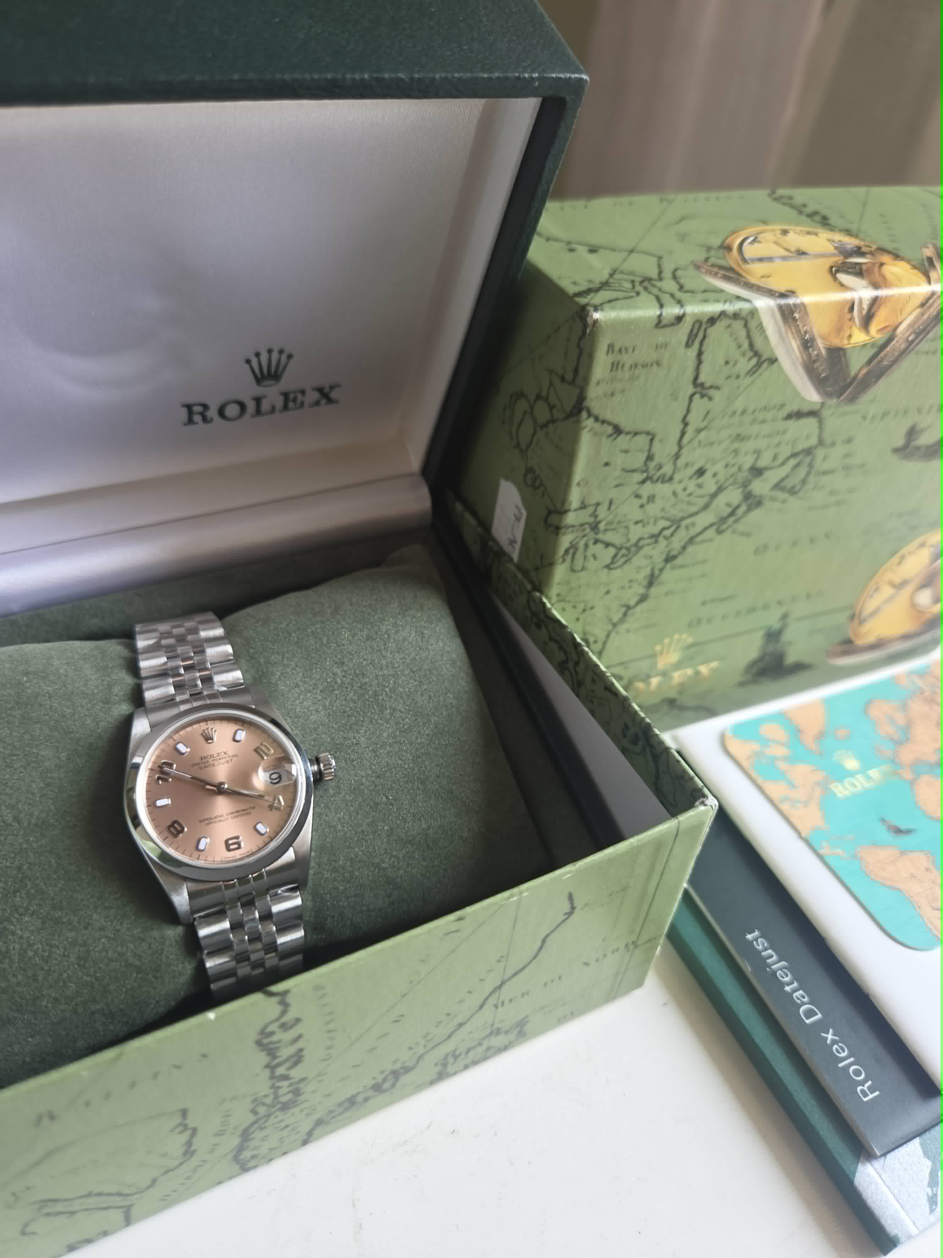 Rolex 31mm Lady Datejust Salmon Pink Arabic Dial Ref 78240