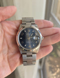 Rolex Date 34mm Rare Blue Arabic Blue Dial Ref 15200
