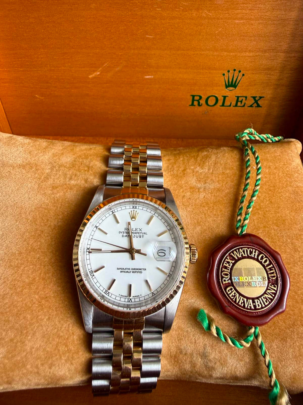 Rolex Datejust 36mm White Dial Ref 16233