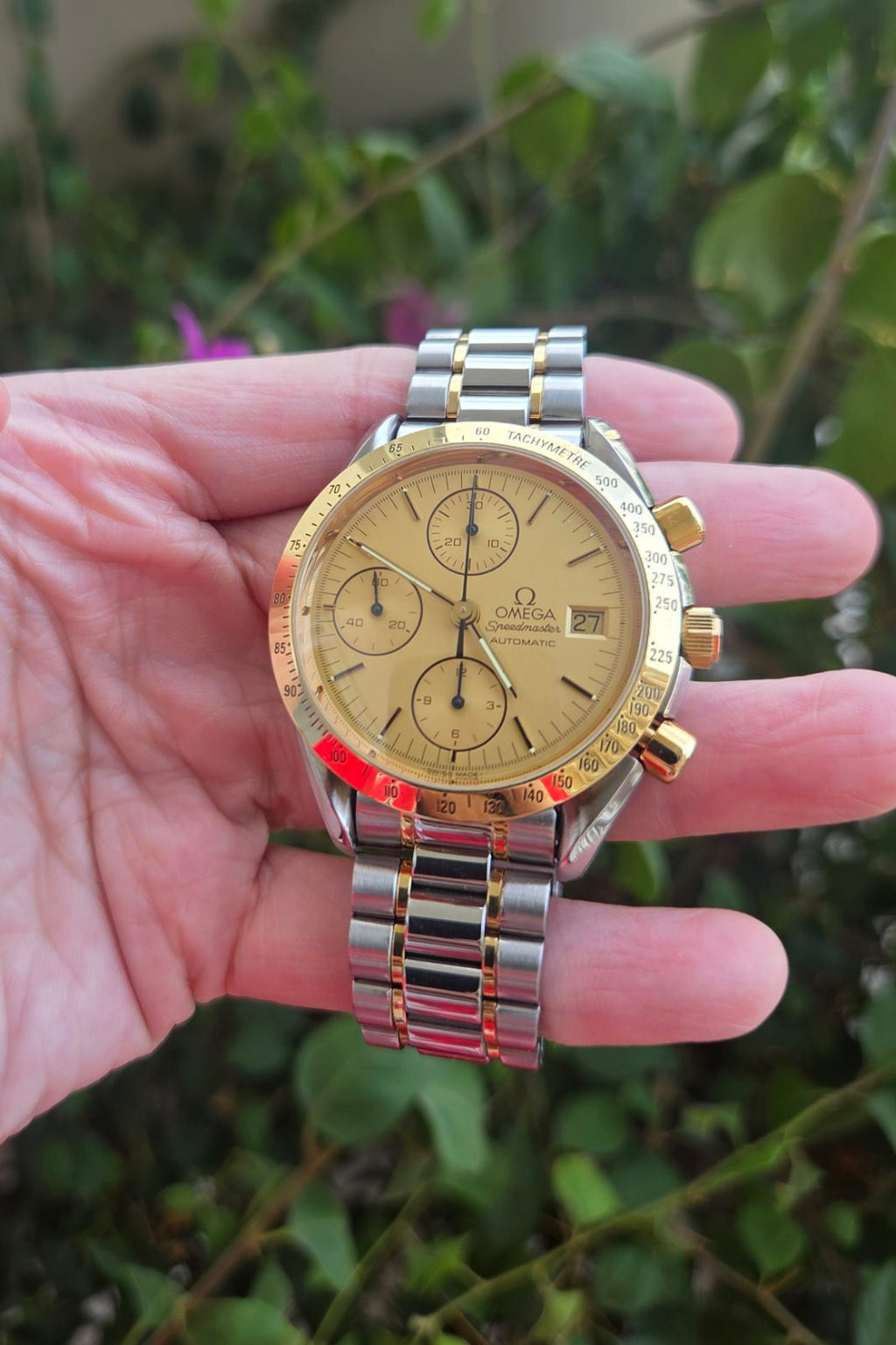 Omega Speedmaster 18K Gold Reduced 39mm Champagne Dial
