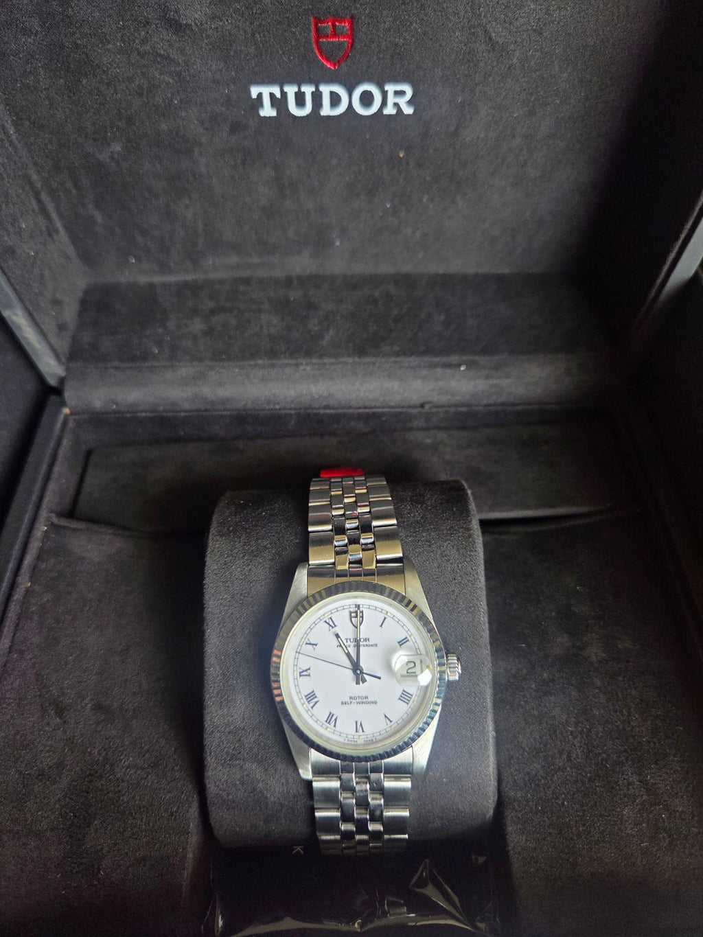 Tudor Prince Date 34mm White Roman Dial Ref 74034