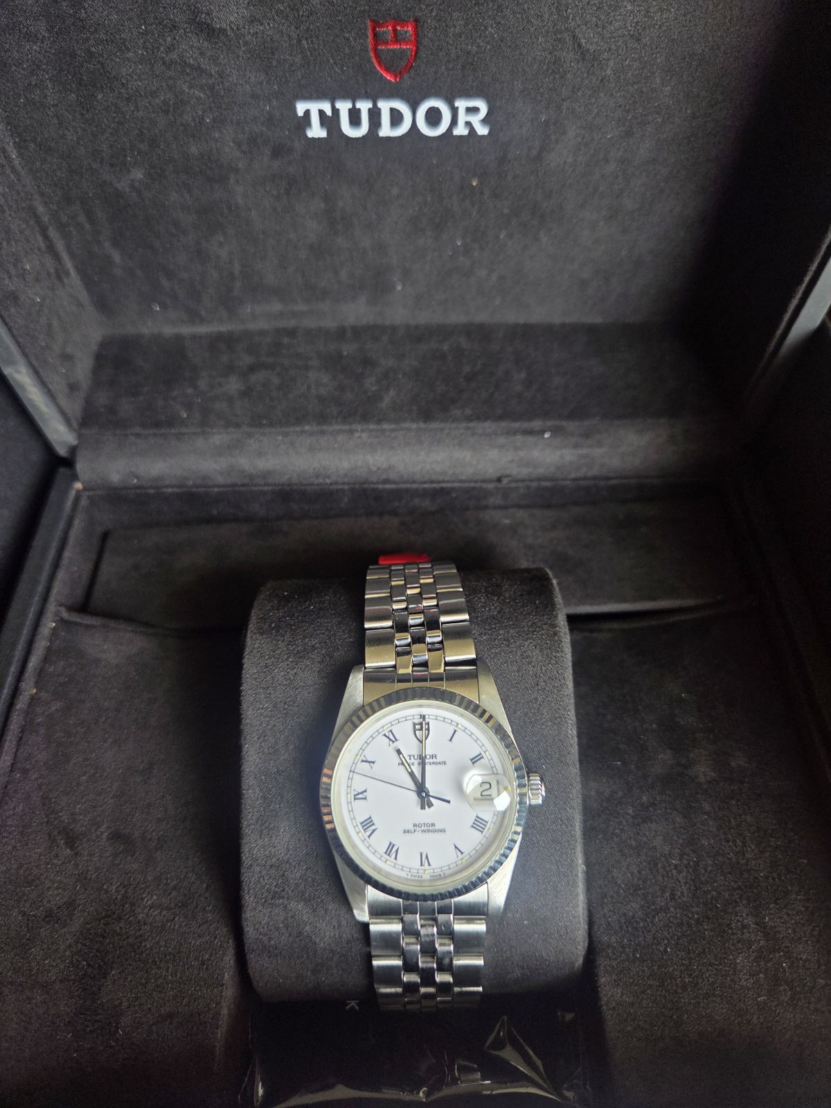 Tudor Prince Date 34mm White Roman Dial Ref 74034