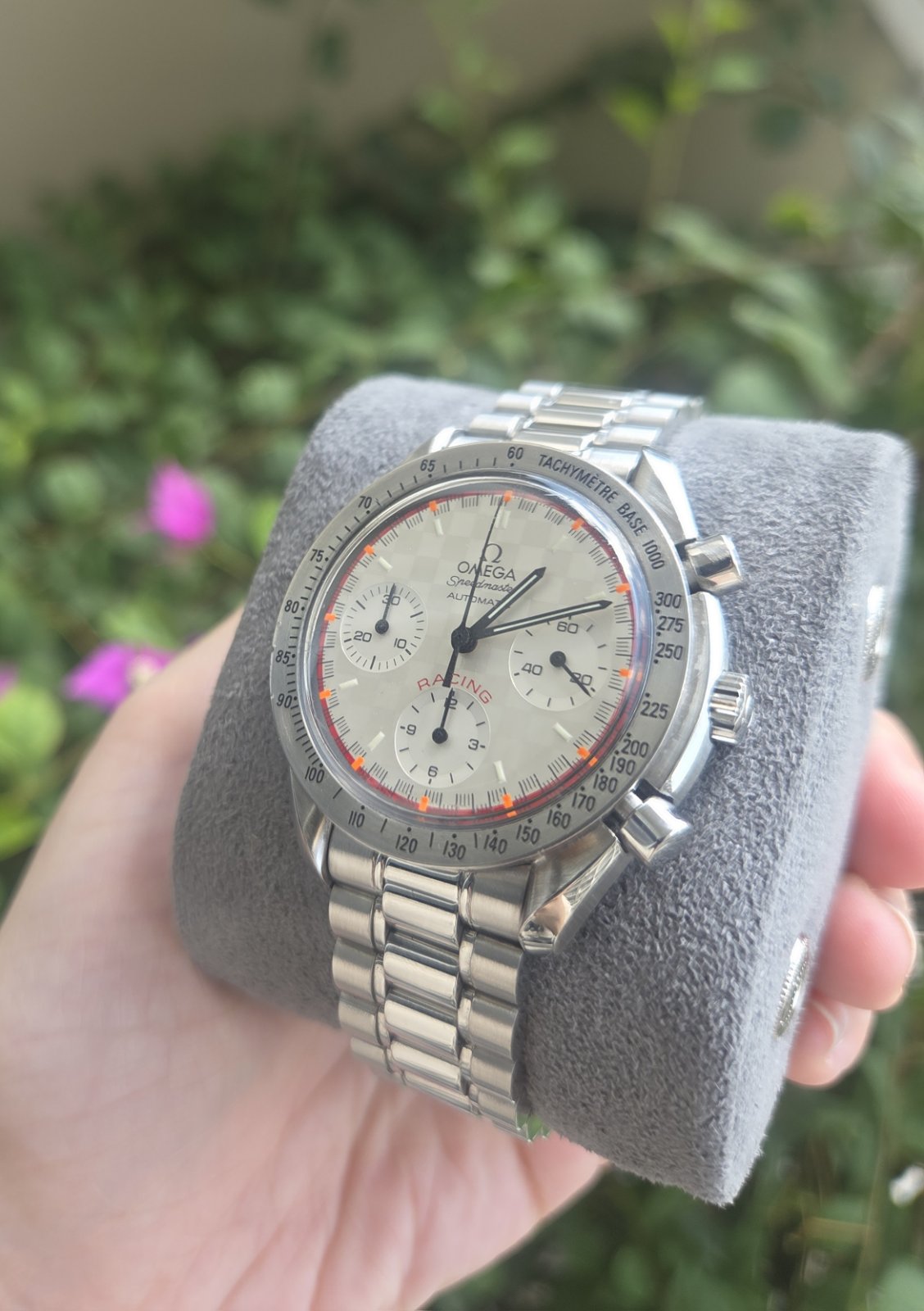 Omega Speedmaster Reduced 39mm Shumacher White Dial Ref 3517.30
