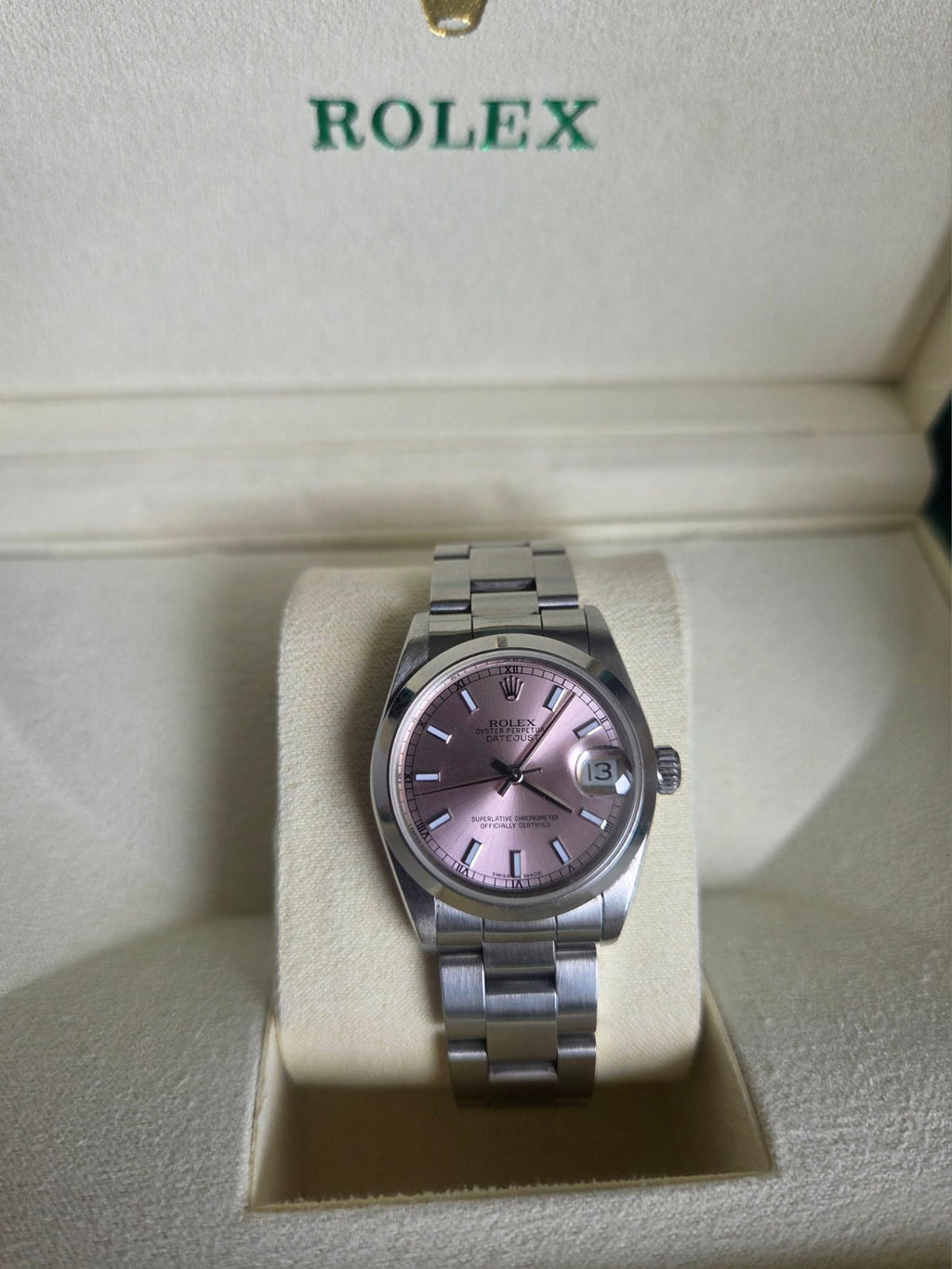 Rolex Datejust Pink Dial 31mm Quickset Ref 78240