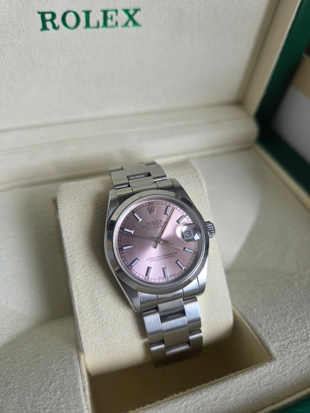 Rolex Datejust Pink Dial 31mm Quickset Ref 78240