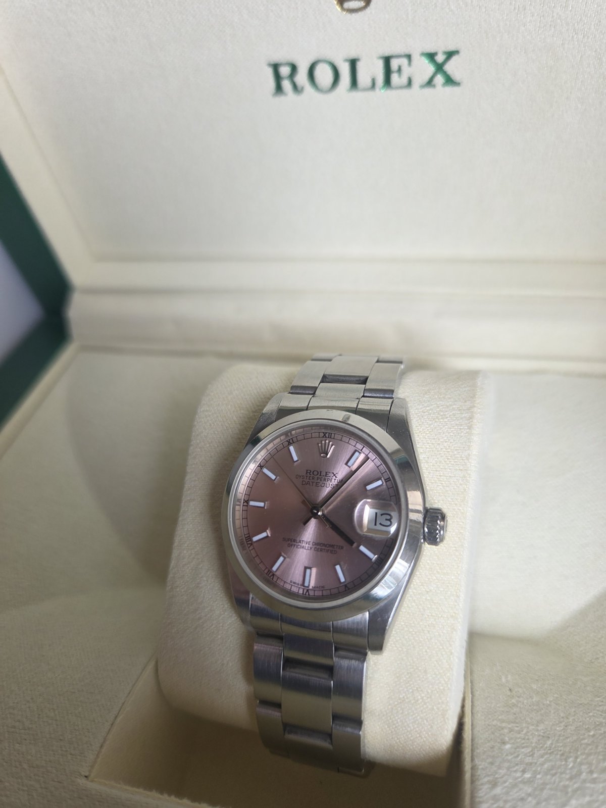 Rolex Datejust Pink Dial 31mm Quickset Ref 78240