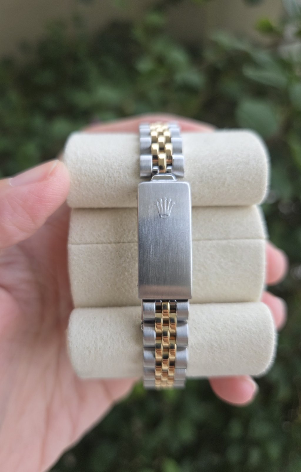 Rolex Lady Oyster Perpetual 24mm Two tone Iced Bezel Ref 67193