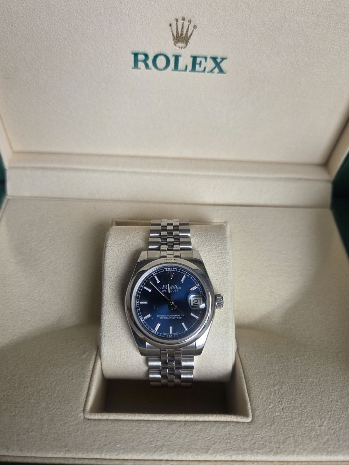 Rolex Datejust 31mm Rare Blue Dial Super Jubilee Ref 178240
