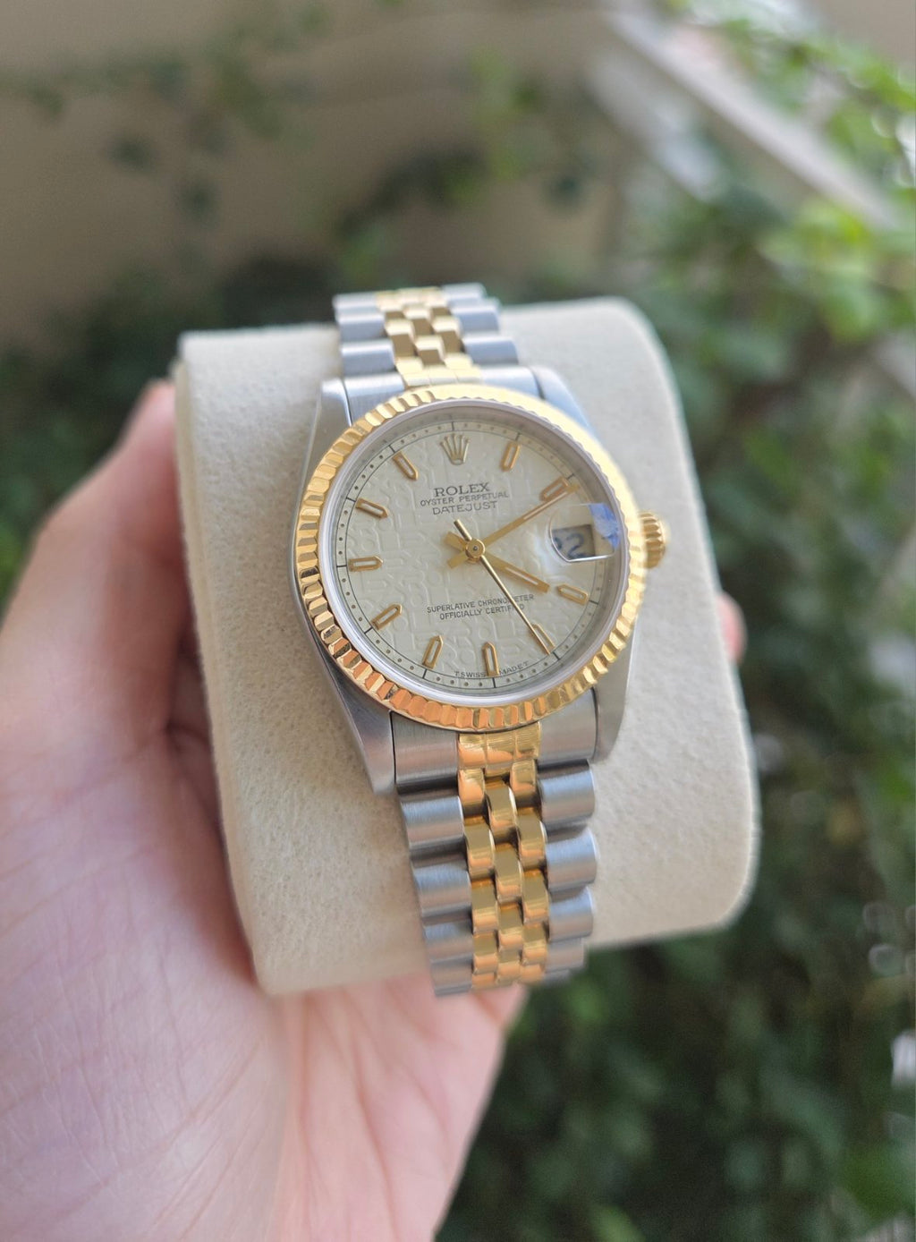 Rolex Datejust 31mm Junior size Rare Ivory Anniversary White Dial Ref 68273