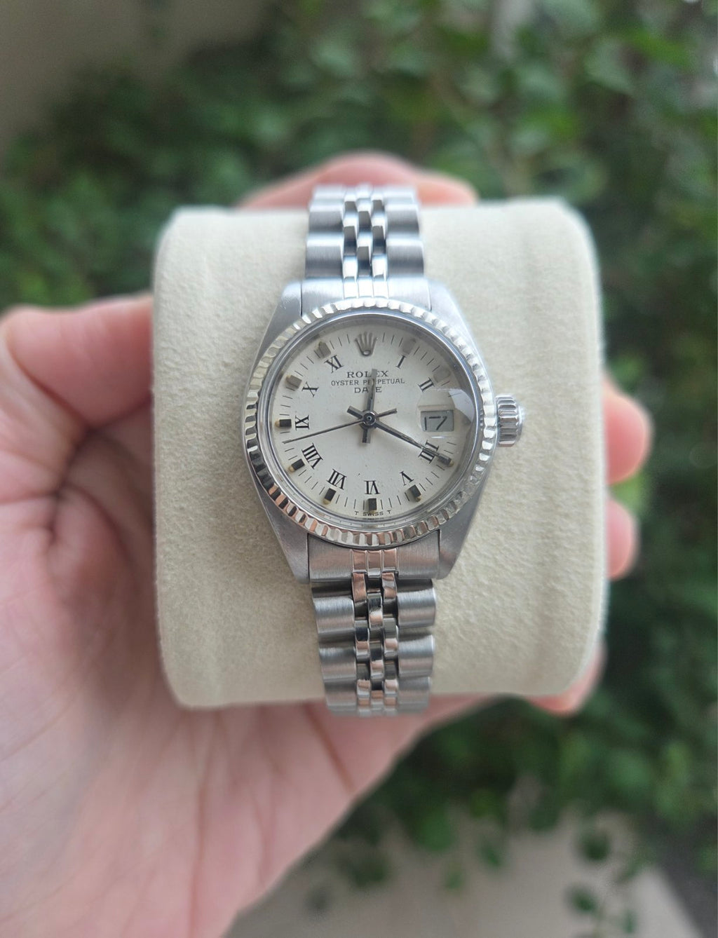 Rolex Lady Date 26mm White Roman Dial Ref 6917