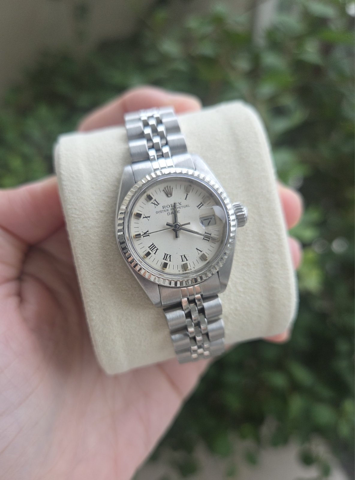 Rolex Lady Date 26mm White Roman Dial Ref 6917