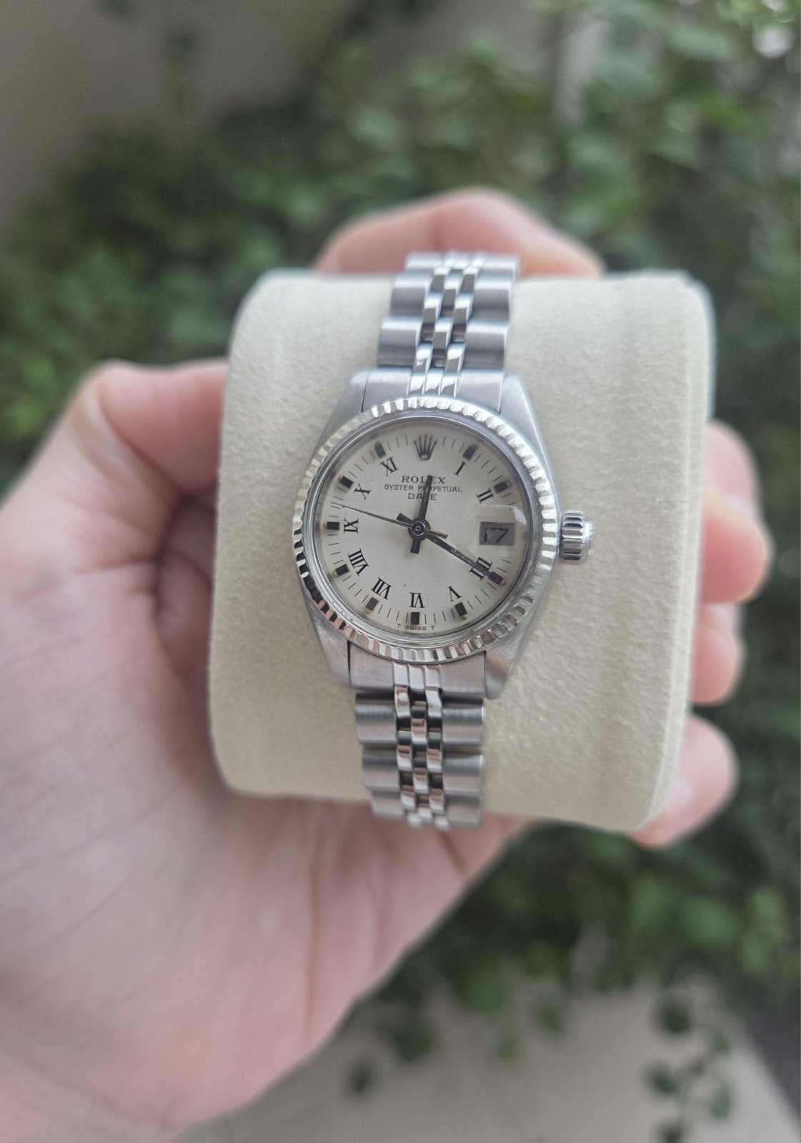 Rolex Lady Date 26mm White Roman Dial Ref 6917