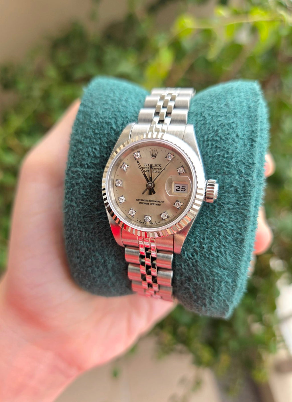 Rolex Lady Datejust 26mm Silver Dial with Big Diamonds Ref 69174