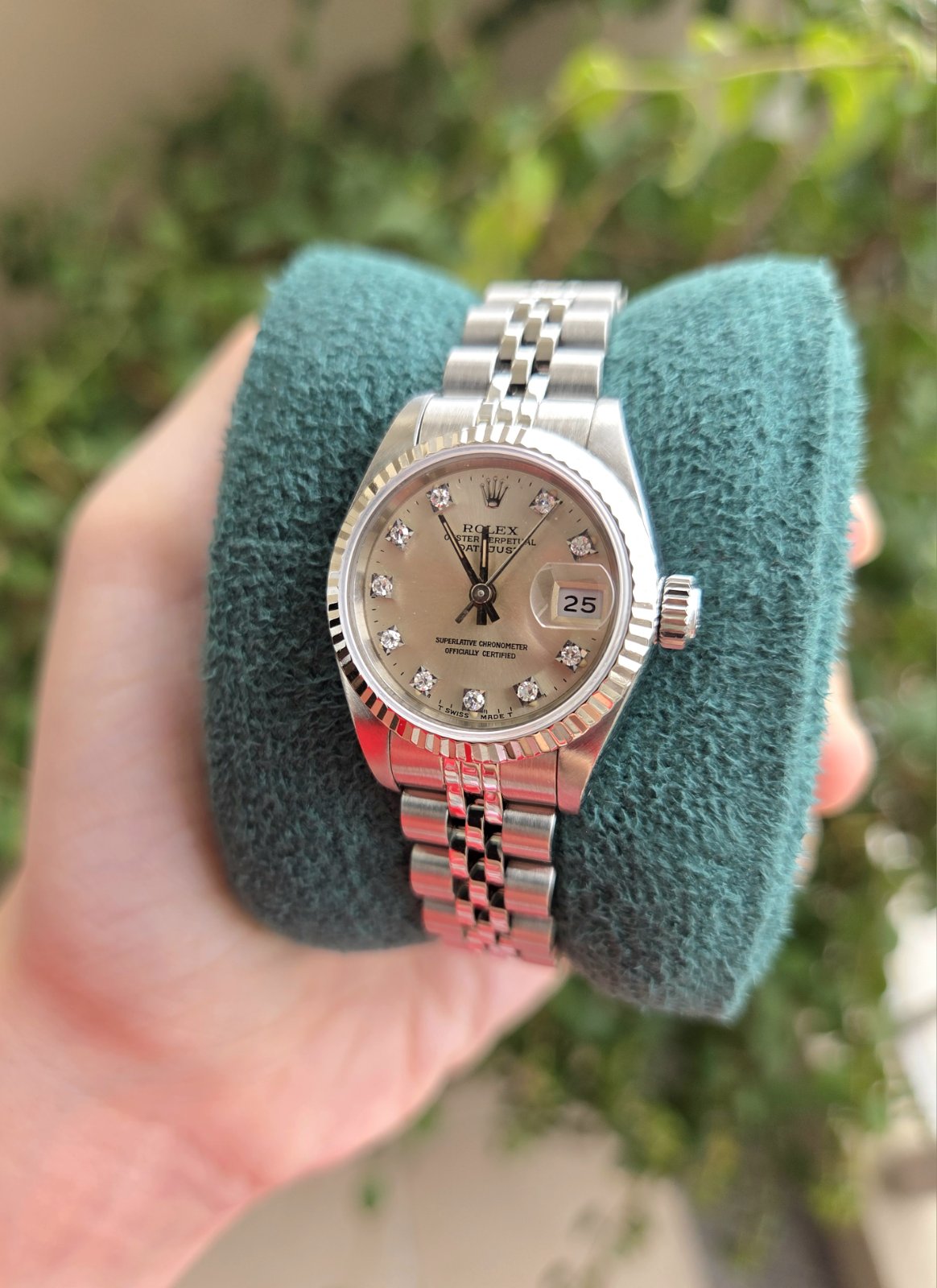 Rolex Lady Datejust 26mm Silver Dial with Big Diamonds Ref 69174