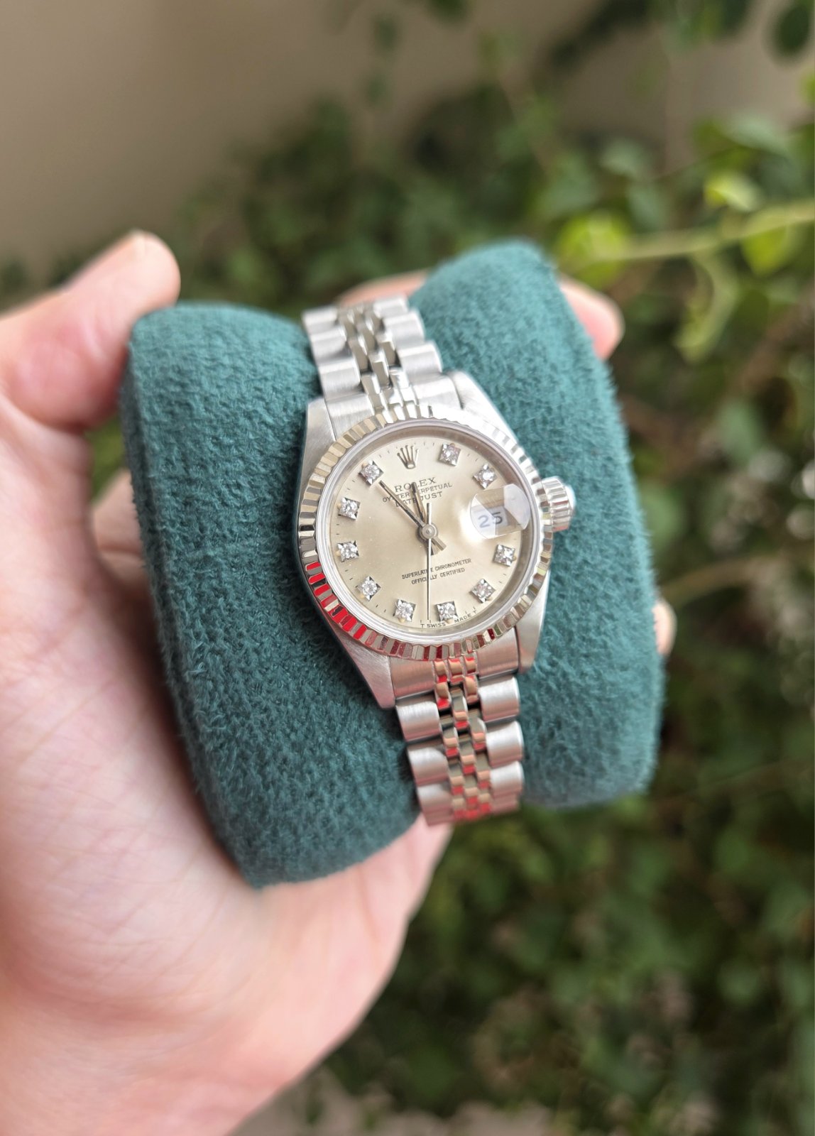 Rolex Lady Datejust 26mm Silver Dial with Big Diamonds Ref 69174