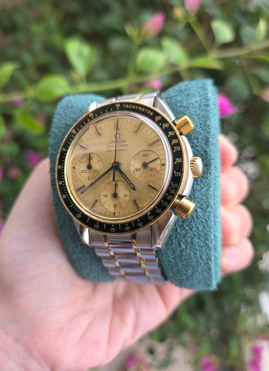 Omega Speedmaster Reduced 39mm 18K Champagne Dial Ref 3310.10