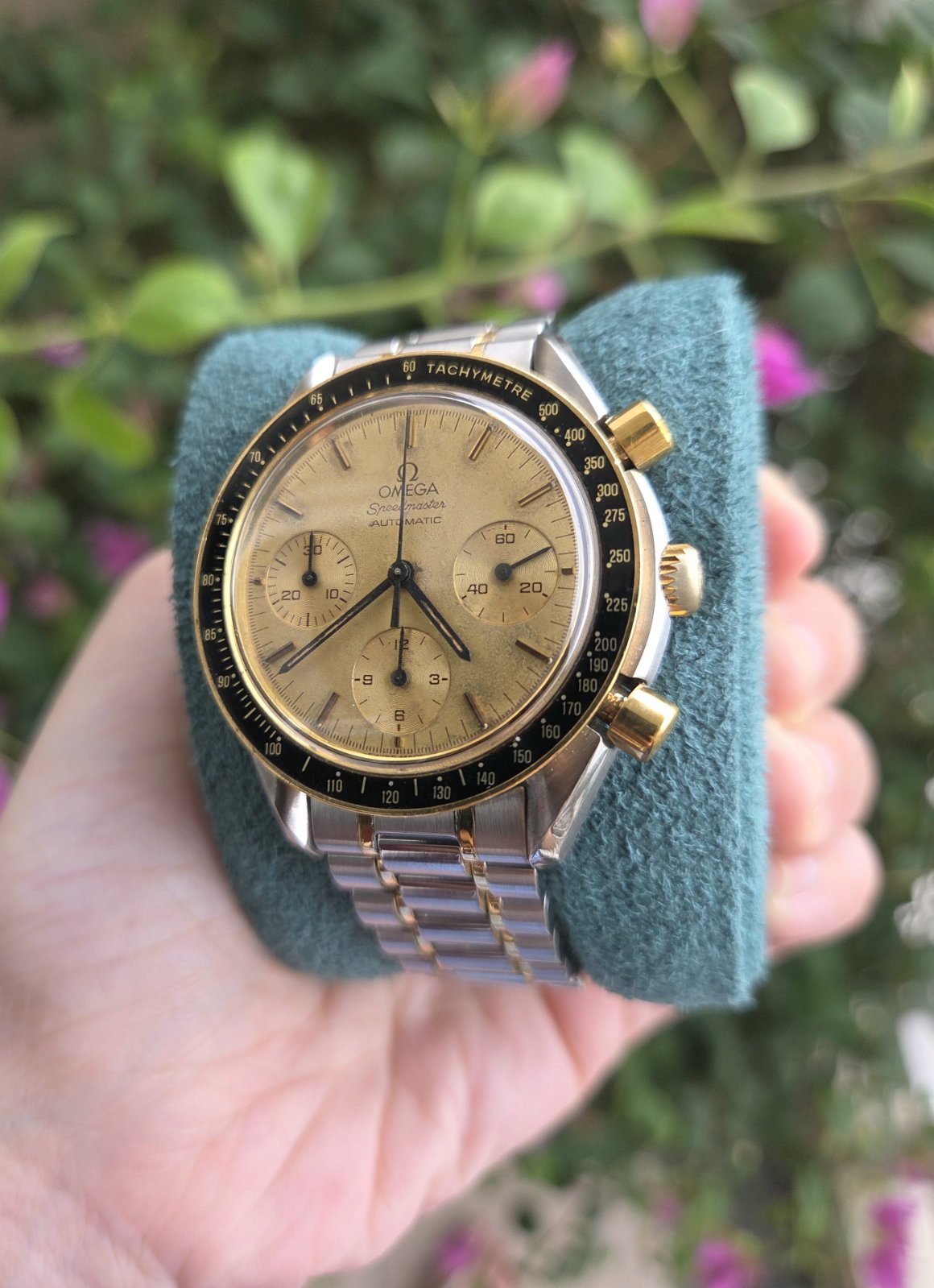 Omega Speedmaster Reduced 39mm 18K Champagne Dial Ref 3310.10