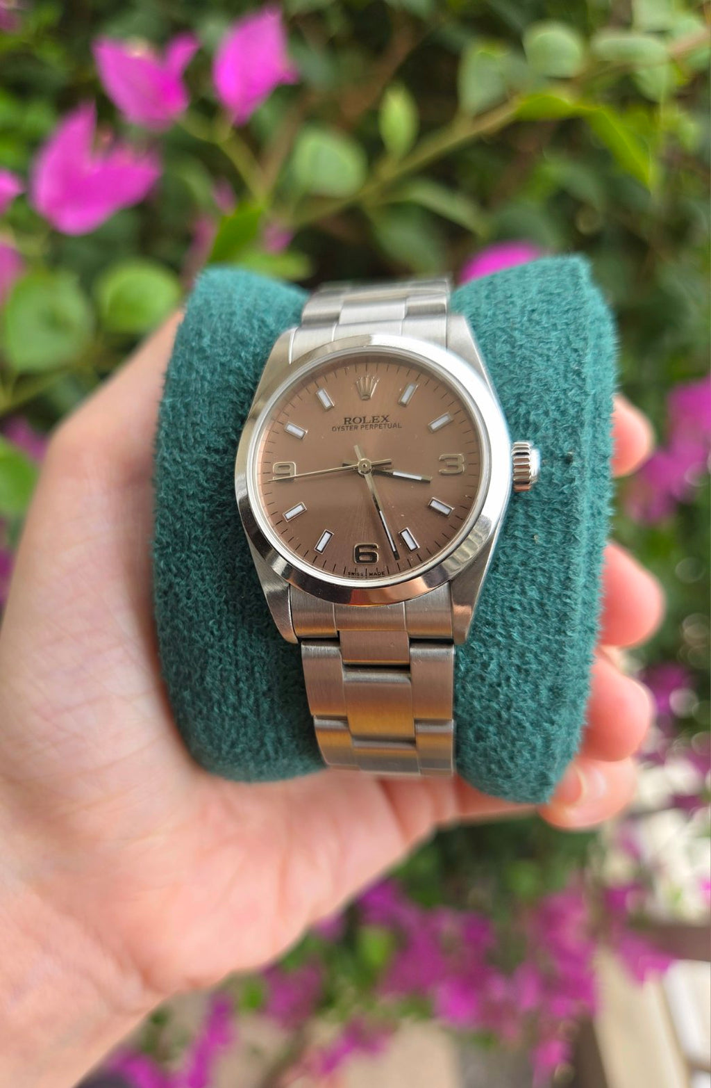 Rolex Datejust 31mm Rare Pink Salmon Arabic Dial Ref 77080
