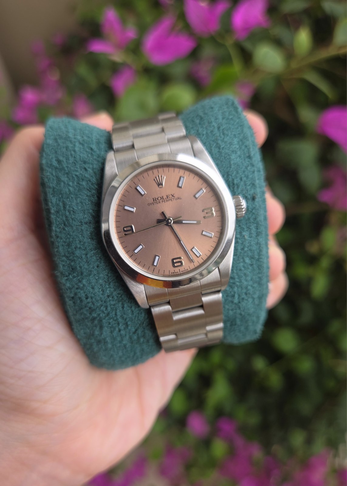 Rolex Datejust 31mm Rare Pink Salmon Arabic Dial Ref 77080