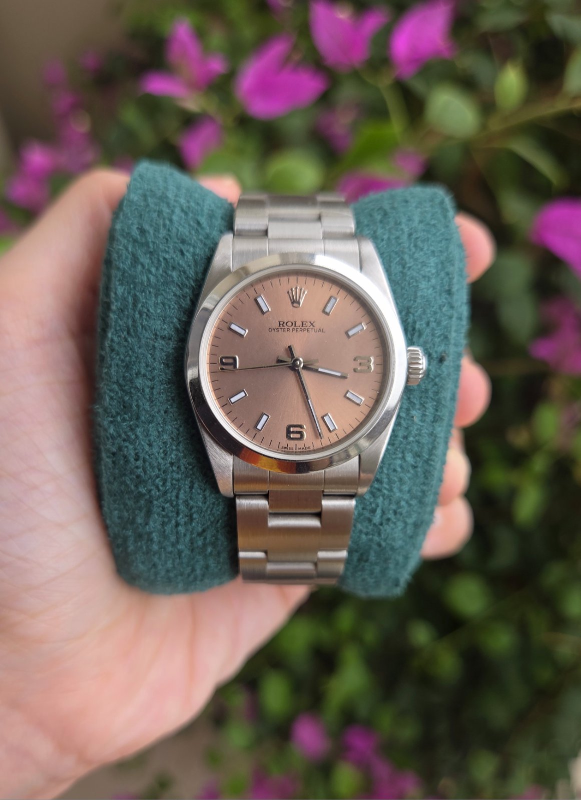 Rolex Datejust 31mm Rare Pink Salmon Arabic Dial Ref 77080
