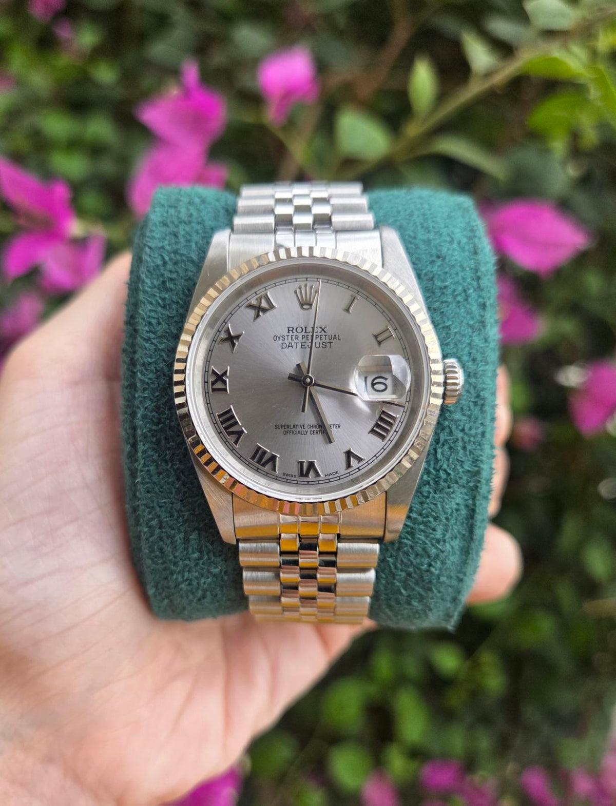 Rolex Datejust 36mm Silver Roman Dial Ref 16234