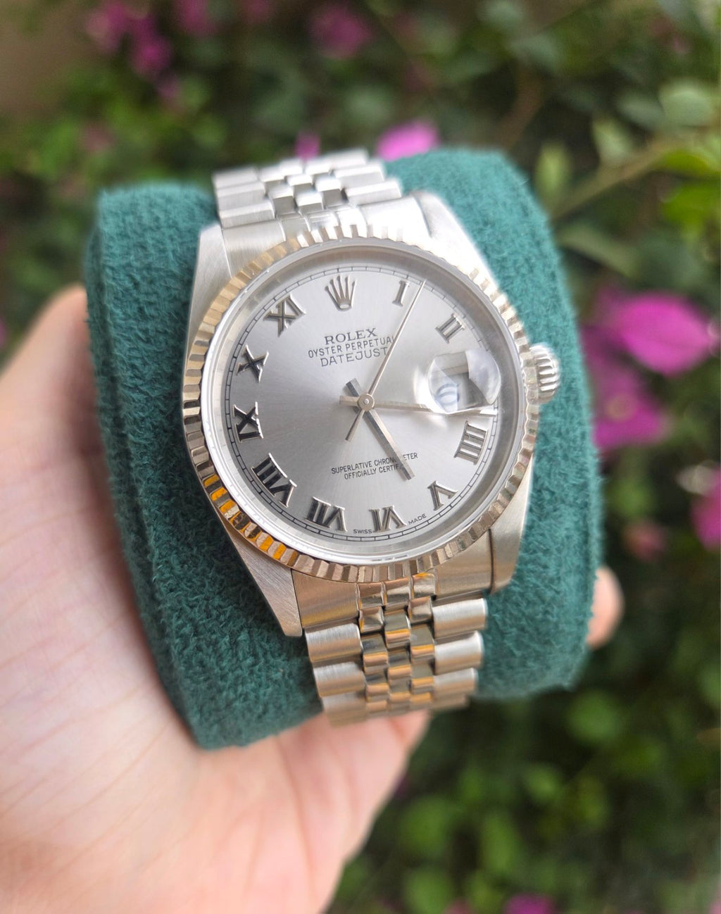 Rolex Datejust 36mm Silver Roman Dial Ref 16234